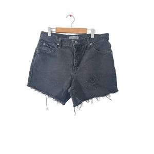 Riders by Lee Womens Shorts Size 12 Ash Black Upcycled Distressed Denim